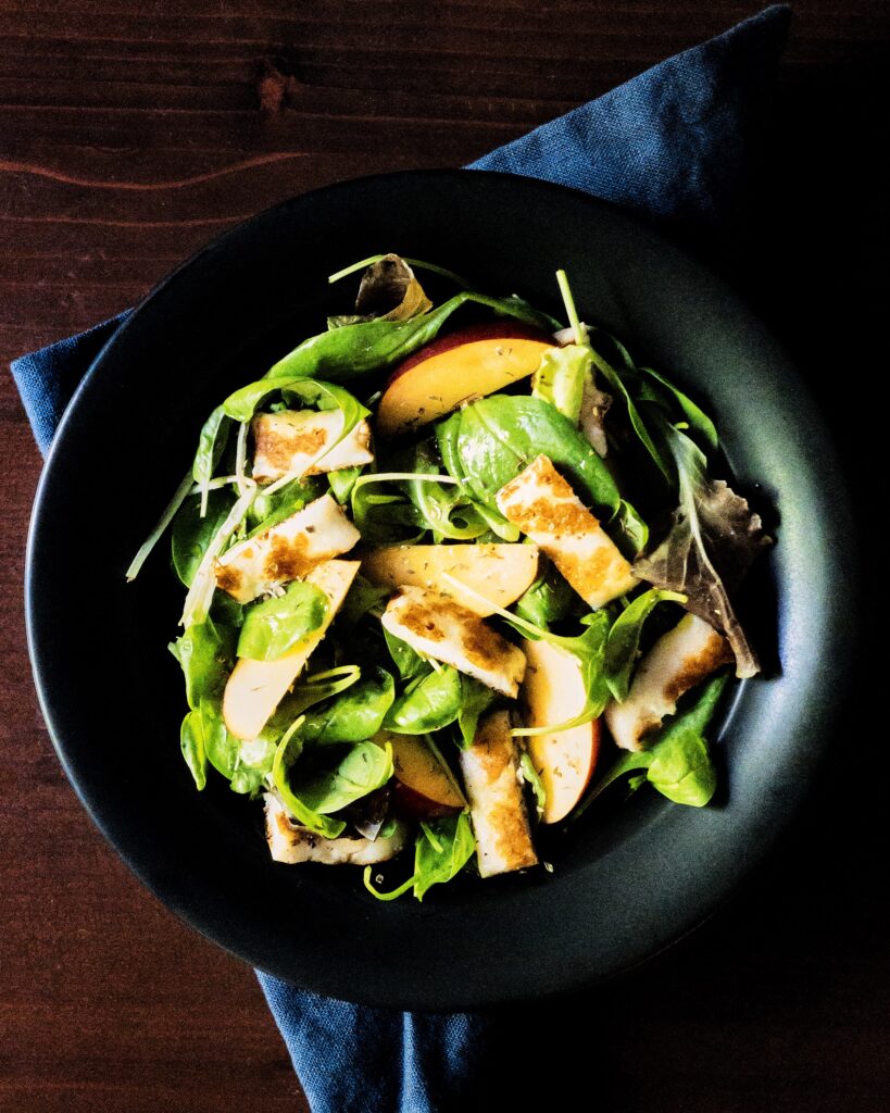 Grilled Halloumi Salad with Nectarines